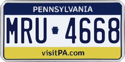 PA license plate MRU4668