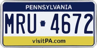 PA license plate MRU4672
