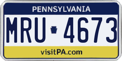 PA license plate MRU4673