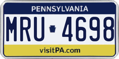 PA license plate MRU4698