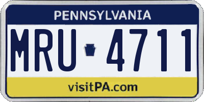 PA license plate MRU4711