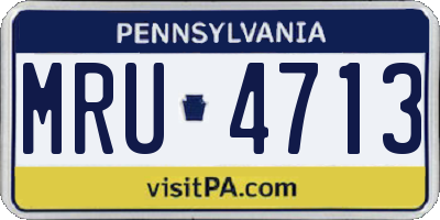 PA license plate MRU4713