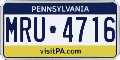PA license plate MRU4716