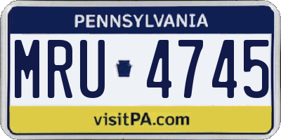 PA license plate MRU4745