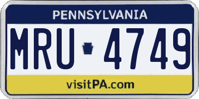 PA license plate MRU4749