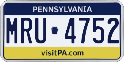 PA license plate MRU4752