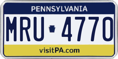 PA license plate MRU4770