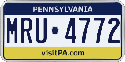 PA license plate MRU4772