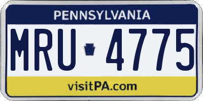 PA license plate MRU4775