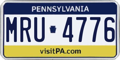 PA license plate MRU4776