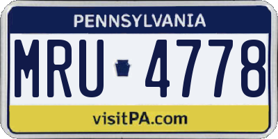 PA license plate MRU4778