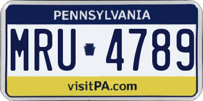 PA license plate MRU4789