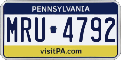 PA license plate MRU4792