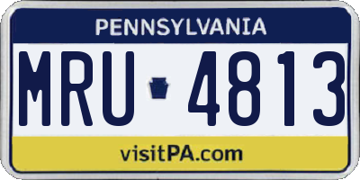 PA license plate MRU4813