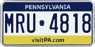 PA license plate MRU4818