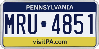 PA license plate MRU4851
