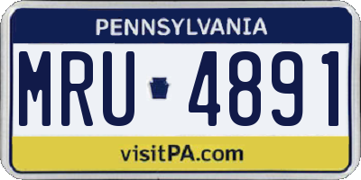 PA license plate MRU4891