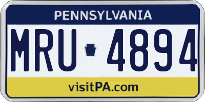 PA license plate MRU4894