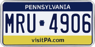 PA license plate MRU4906