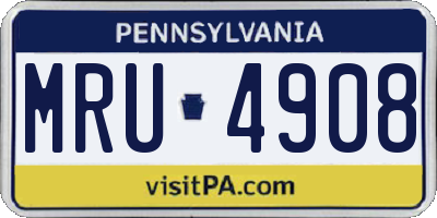PA license plate MRU4908