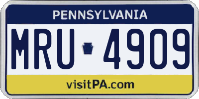 PA license plate MRU4909