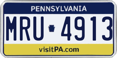 PA license plate MRU4913