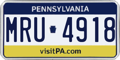 PA license plate MRU4918
