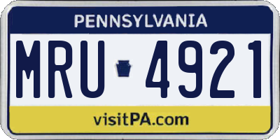PA license plate MRU4921