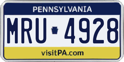 PA license plate MRU4928