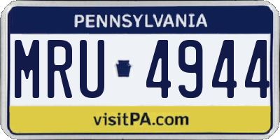 PA license plate MRU4944