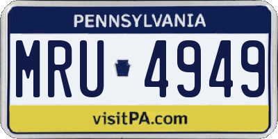 PA license plate MRU4949