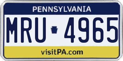PA license plate MRU4965
