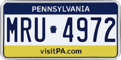 PA license plate MRU4972