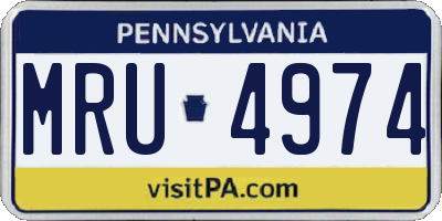 PA license plate MRU4974