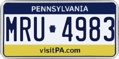 PA license plate MRU4983