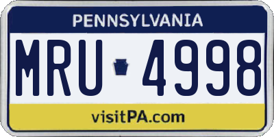 PA license plate MRU4998