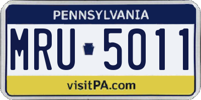 PA license plate MRU5011