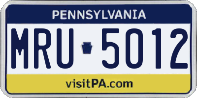 PA license plate MRU5012