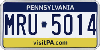 PA license plate MRU5014