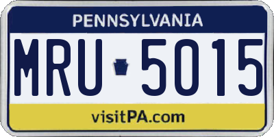 PA license plate MRU5015