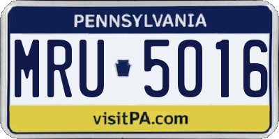 PA license plate MRU5016