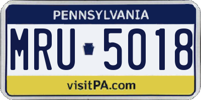 PA license plate MRU5018