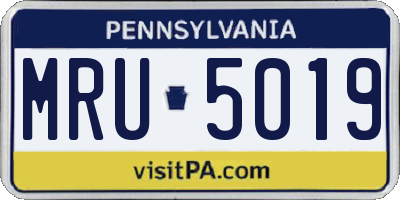 PA license plate MRU5019