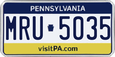PA license plate MRU5035