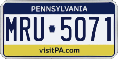 PA license plate MRU5071