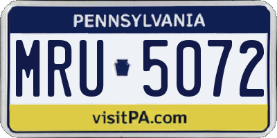 PA license plate MRU5072