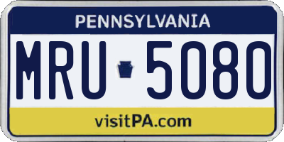 PA license plate MRU5080