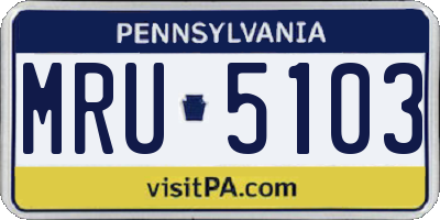 PA license plate MRU5103