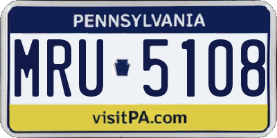 PA license plate MRU5108