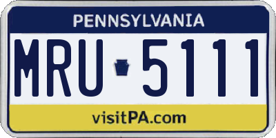 PA license plate MRU5111